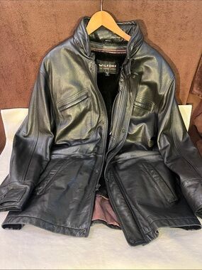VINTAGE Wilson Black Leather Field Jacket